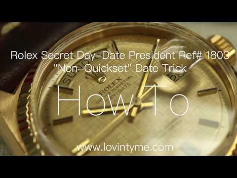 Rolex Secret Day-Date President Ref# 1803 "Non-Quickset" Date Trick