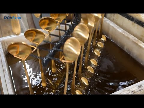 24K Gold Plated Spoon Mass Manufacturing Process ROAExpo From Pressing to gold plating process
