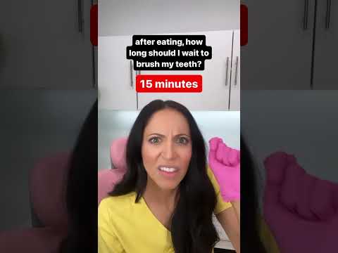 how long should you wait to brush your teeth after eating? #shorts