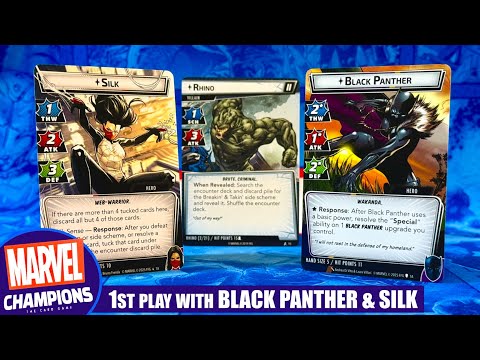 Marvel Champions | First Play with BLACK PANTHER & SILK Learning Their Tricks