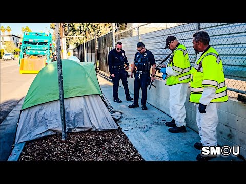 𝗥𝗘-𝗦𝗪𝗘𝗘𝗣: LAPD & Cleanup Crews Return to Third St Less Than 24 Hrs After Previous Homeless Operation