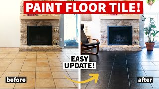 Easy Update For Outdated Flooring How To Paint A Tile Floor | Before And After