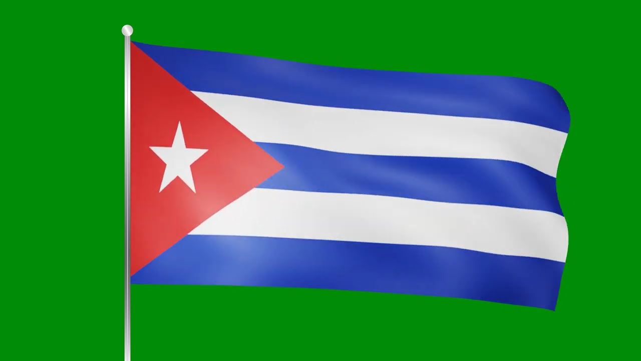 CUBA FLAG ANIMATION GREEN SCREEN FLAG LOOP APLHA