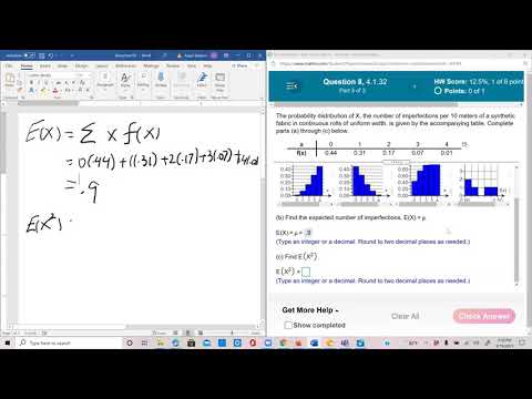 Probability and Statistics Lesson 36: Expected Value of a Variable and its Square, and Bar Graph