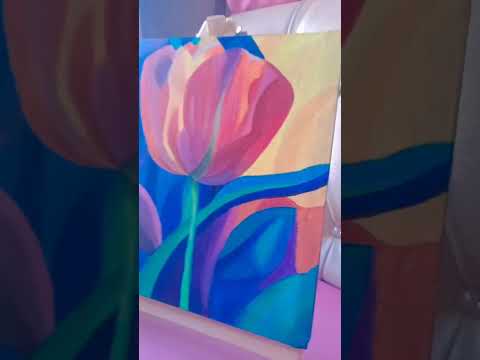 Modern art 🎨 🌹 acrylic painting #art #painting #acrylic #modernart #flower #colors