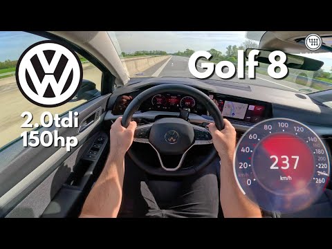 Volkswagen GOLF 8  2.0 TDI 150HP TOP SPEED ON THE GERMAN AUTOBAHN (NO SPEED LIMIT)