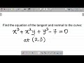 Equatiom Of Tangent And Normal To A Curve Application Of Differentiatio Excellenceacademy