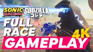 Sonic Racing CrossWorlds Godzilla Escape DLC Gameplay - FULL Race in 4K