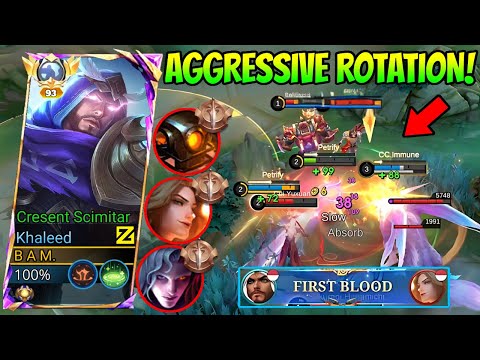 THIS AGGRESSIVE KHALEED ROAM MADE THE ENEMY JUNGLER USELESS IN SOLO RANK!💀(MUST WATCH!) - MLBB