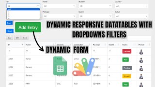 DYNAMIC DATATABLES WITH ADD ENTRY USING GOOGLE APPSCRIPT & SHEET | R30