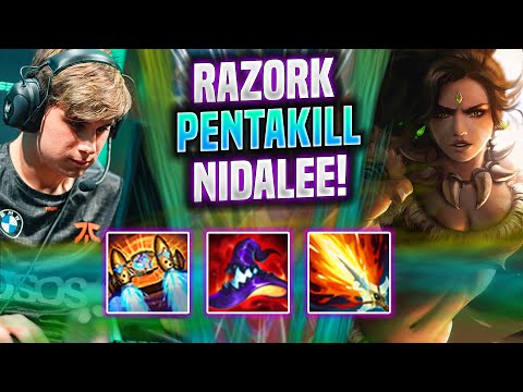 RAZORK GETS PENTAKILL WITH NIDALEE! - FNC Razork Plays Nidalee Jungle vs Rek'sai! | Season 2022