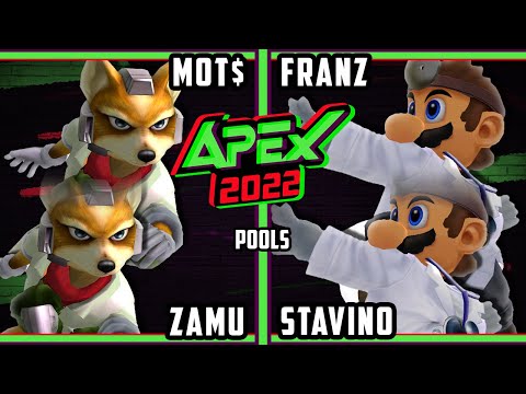 Apex 2022 - Mot$ & Zamu Vs. Franz & Stavino - SSBM Melee Tournament
