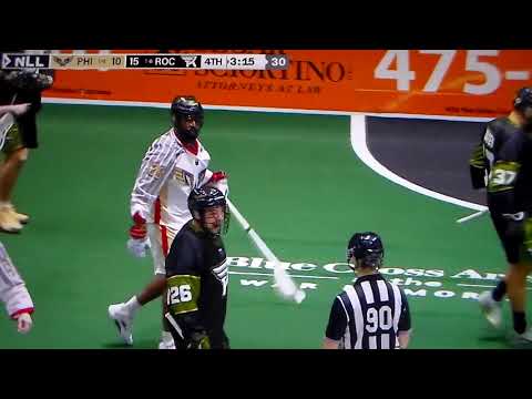 NLL Lacrosse goalie fight - Rylan Hartley(Rochester) vs. Nick Damude(Philadelphia)