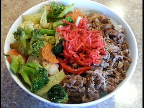 Como fazer uma receita de tigela de carne japonesa estilo Gyudon Yoshinoya - Como fazer uma receita de tigela de carne japonesa estilo Gyudon Yoshinoya