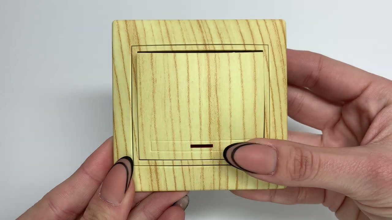 Выключатель одноклавишный с подсветкой LEZARD Mira дуб отбеленный 701-5252-111