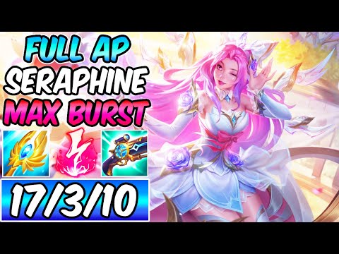 MAX BURST FULL AP SERAPHINE MID - LUDEN'S & ELECTROCUTE | New Build & Runes | League of Legends