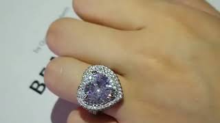 New Luxury Heart 925 Sterling Silver Ring