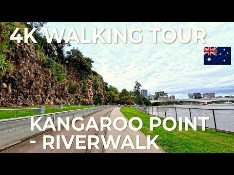 🇦🇺 4K Walking Tour: Brisbane’s Scenic Riverwalk | Kangaroo Point Bridge to Riverwalk 4KHDR/60fps
