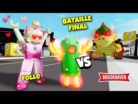 CACTUS VS BOWSER POUR PEACH ... ! (FINAL) ROBLOX - BROOKHAVEN