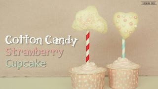 사르르๑•‿•๑솜사탕 딸기 컵케이크 만들기,딸기머핀:How to make Cotton Candy Strawberry Cupcake:イチゴのカップケーキ-Cookingtree쿠킹트리