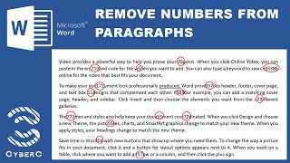 Remove numbers from paragraphs in Microsoft Word