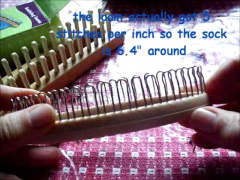 Loom Knitters Sockumentaries hanging the cast on rag for a toe up sock