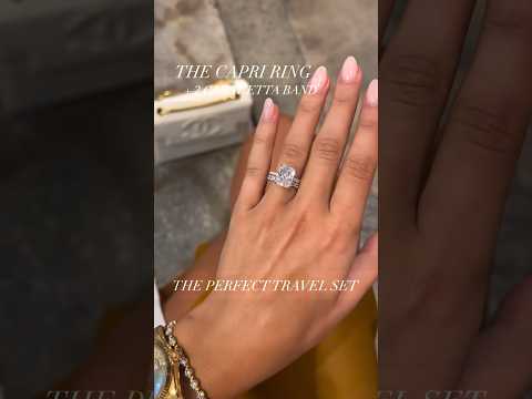 The Capri Ring paired with our 2 Carat Etta Band in white is unreal! #rings #jewelry