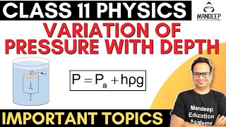 Variation Of Pressure With Depth Class 11 Physics Important Derivations