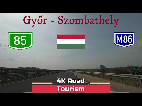Driving Hungary: Route 85 & M86 Györ - Szombathely - 4k scenic expressway drive West Transdanubia