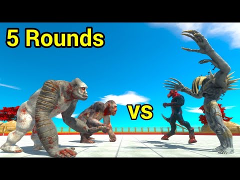 OLD NEW GORO VS SCOURGE KOZAROG 5 round no cut animal revolt battle simulator