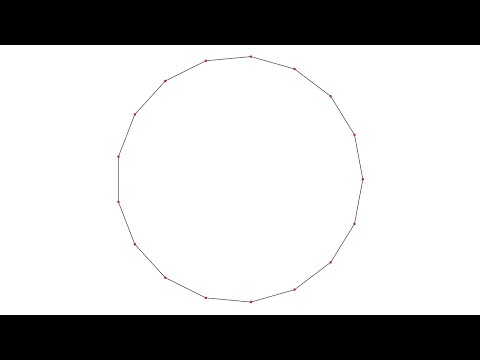 Drawing of a regular heptadecagon inscribed in a circle