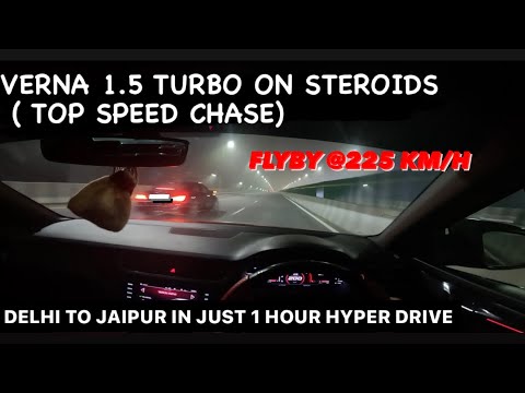 Verna 1.5 Turbo On Steroids ( Top Speed Chase ) Gives Flyby @ 225km/h