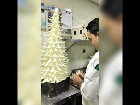 Gingerbread  hut and chocolate terr made by Chef Navjit 👍