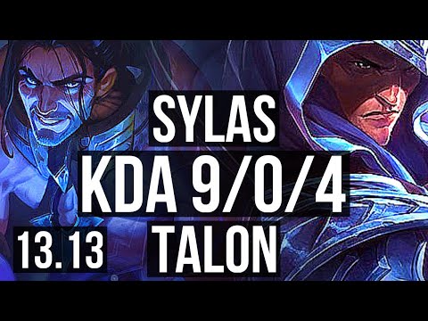 SYLAS vs TALON (MID) | 9/0/4, 66% winrate, Legendary | NA Master | 13.13