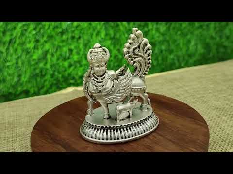 Kamdhenu Cow (Gaay) Idol/Murti In Silver video