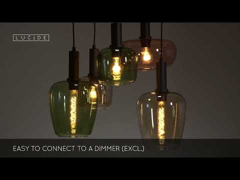 Lucide 45408/15/99 - Chandelier on a string ILONA 5xE27/40W/230V black/beige