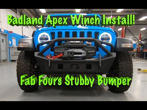 Installing the Harbor Freight Badland Apex 12,000 Winch on a Fab Fours Stubby Bumper 2021 Wrangler