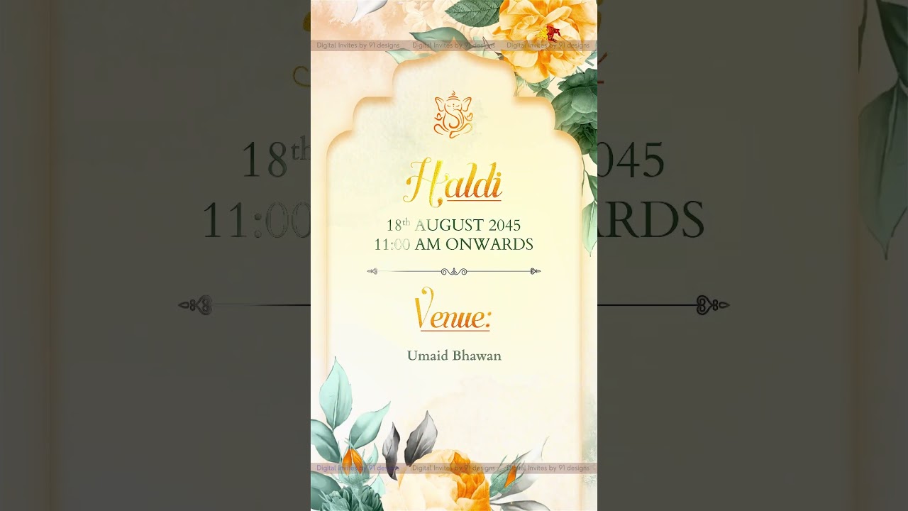 Ivory & Champagne Destination Wedding Card