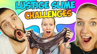 7x LUSTIGE SLIME CHALLENGES mit Kaan, Nina  &amp; Kathi! Wer macht den besten SCHLEIM?
