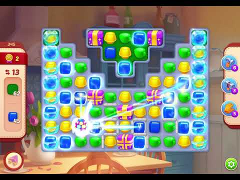 HomeScapes Level 345 no boosters (15 moves)