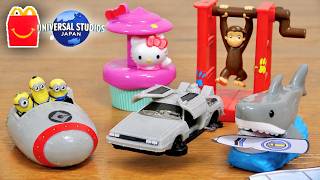 USJオールスターズ ハッピーセットスタート☆第一弾 全５種 ゆらゆら可愛い ミニオンのミニカー・目的はこれ！ダブルドアが開閉 デロリアン？歯型が楽しいジョーズ・クルクル回るおさるのジョージ