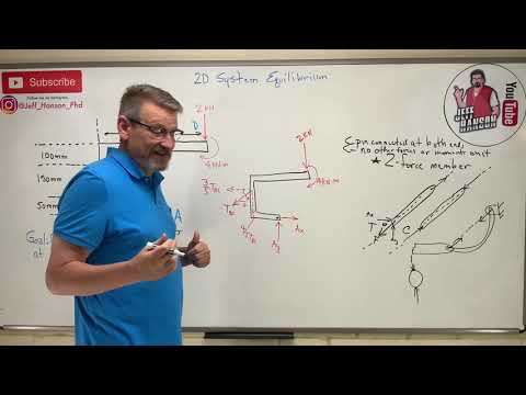 Statics: Lesson 31 - System Equilibrium, 2D Reactions at the Supports