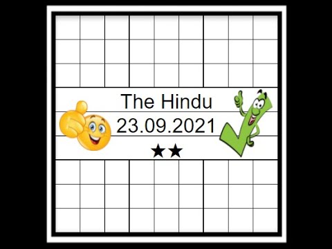 The Hindu Sudoku 2 Star Step by Step Solution | 23.09.2021 | Difficulty Level ★★