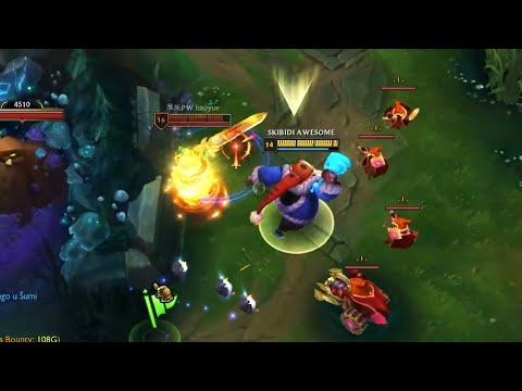 Bard and Zilean bullying a Tryndamere