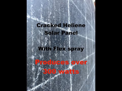 Cracked and Flex sprayed solar panel still delivers more than 300 watts | Fix Solar with Flex Spray