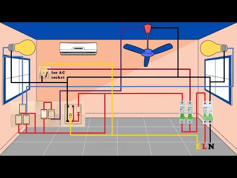 Electrical house wiring 4 gang switch connection
