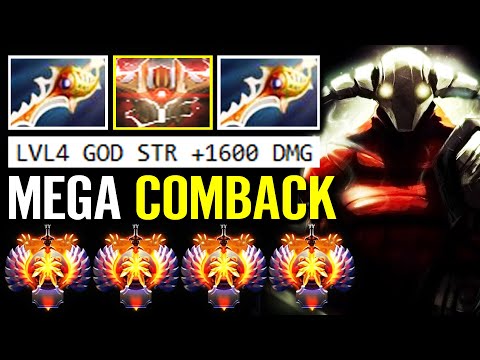WTF "LVL 4" GOD's STR +1600 DMG!!? 2x Rapier SVEN Epic Mega Creeps Comeback Top Rank Dota 2 Gameplay