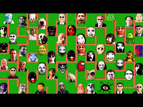 SURVIVAL MAZE with 100 NEXTBOTS in MINECRAFT animation - OBUNGA gameplay - coffin meme