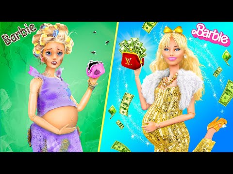 Rich vs Broke Barbies with Their Babies / 32 Dolls DIYs