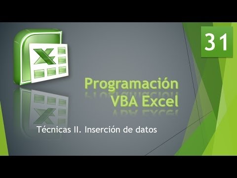 Curso VBA Excel Técnicas II Inserción de datos Vídeo 31